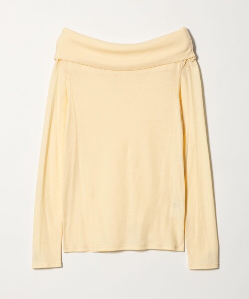 EMMEL REFINES(エメルリファインズ)の「<EMMEL REFINES>EM フライス ルーズフィット オフショルダー カットソー(Tシャツ/カットソー・レディース・クリーム/ブラック・FREE)」の2枚目の写真