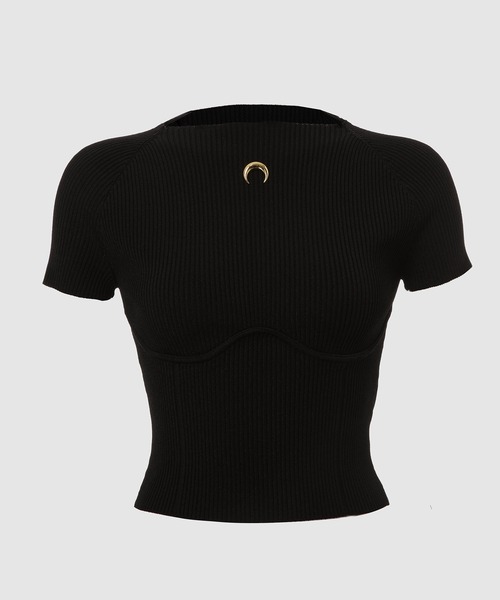 MARINE SERRE(マリーン・セル)の「BODY MAPPING SS TOP(Tシャツ/カットソー・レディース・ブラック・XS/S)」の1枚目の写真