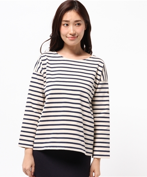 SHIPS(シップス)の「Le minor:ボーダーカットソー(Tシャツ/カットソー・レディース・ストーン/ブラック・38/36)」の3枚目の写真