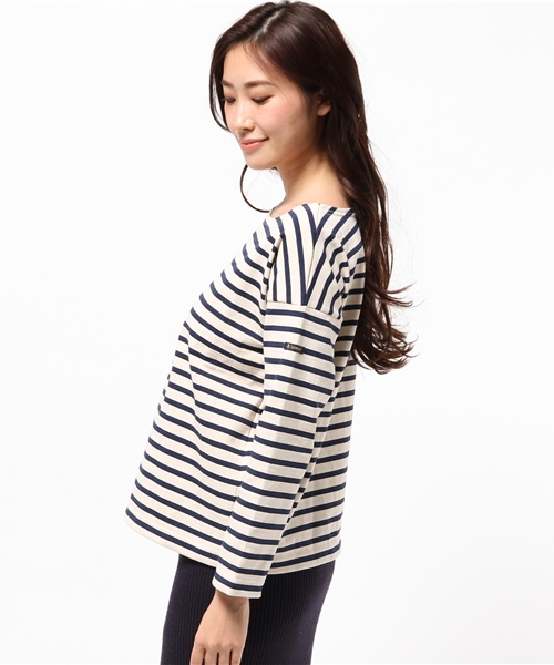 SHIPS(シップス)の「Le minor:ボーダーカットソー(Tシャツ/カットソー・レディース・ストーン/ブラック・38/36)」の4枚目の写真
