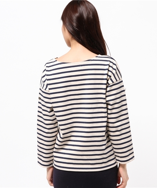SHIPS(シップス)の「Le minor:ボーダーカットソー(Tシャツ/カットソー・レディース・ストーン/ブラック・38/36)」の5枚目の写真