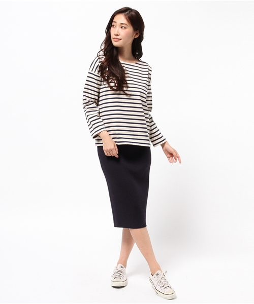 SHIPS(シップス)の「Le minor:ボーダーカットソー(Tシャツ/カットソー・レディース・ストーン/ブラック・38/36)」の6枚目の写真
