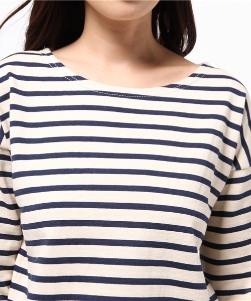SHIPS(シップス)の「Le minor:ボーダーカットソー(Tシャツ/カットソー・レディース・ストーン/ブラック・38/36)」の7枚目の写真
