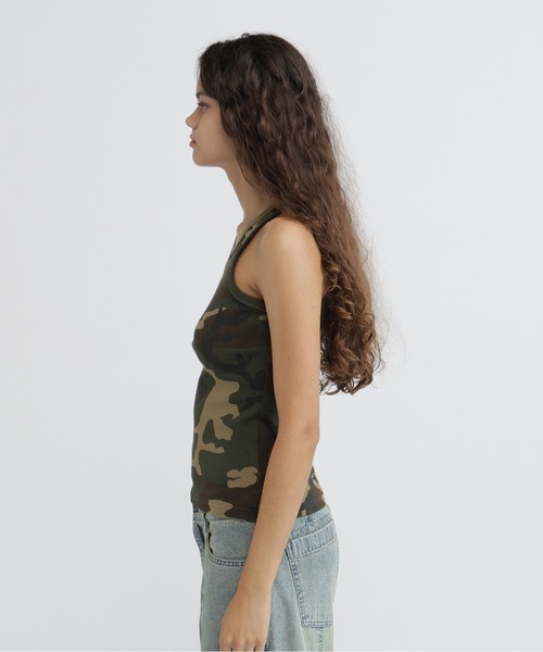 AVIREX(アヴィレックス)の「《WEB限定/DAILY/デイリー/WOMAN》RIB CAMO TANK TOP(タンクトップ・レディース・グレー系カモフラージュ/グリーン系カモフラージュ・M/S)」の5枚目の写真