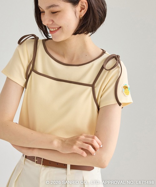 ハローキティコラボ(ハローキティコラボ)の「【サンリオキャラクターズ×ROPE' PICNIC】日焼けデザイン キャミソールレイヤードTシャツ(Tシャツ/カットソー・レディース・ホワイト系その他4/ホワイト系その他2/イエロー/ブルー系その他4/ブラック系その他/ホワイト系その他・FREE)」の6枚目の写真