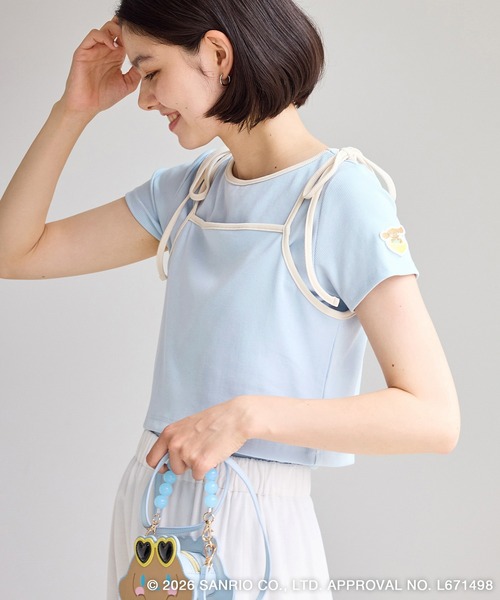 ハローキティコラボ(ハローキティコラボ)の「【サンリオキャラクターズ×ROPE' PICNIC】日焼けデザイン キャミソールレイヤードTシャツ(Tシャツ/カットソー・レディース・ホワイト系その他4/ホワイト系その他2/イエロー/ブルー系その他4/ブラック系その他/ホワイト系その他・FREE)」の5枚目の写真