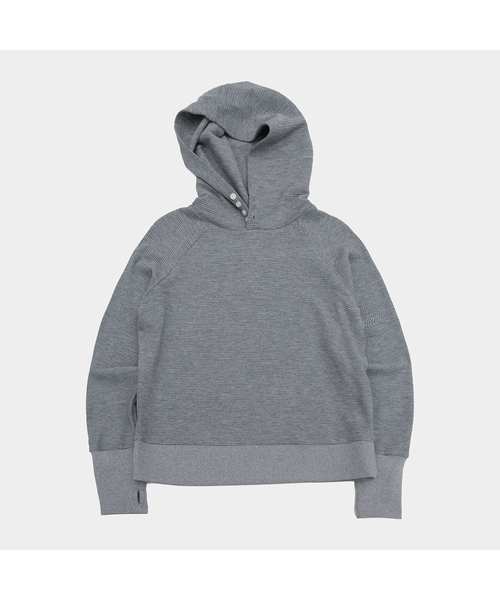 PLACESTUDIOMAN（プレイススタジオメンズ）の「ルーズフィットハイネックボタンポイントフィンガーホールワッフルロングスリーブTシャツ_3COLOR（パーカー・メンズ・クリーム/ライトグレー・FREE）」の2枚目の写真