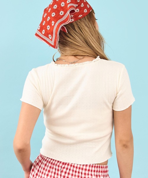 anap mimpi(アナップミンピ)の「アイレット コンパクト Tシャツ(Tシャツ/カットソー・レディース・ネイビー/アイボリー・F)」の10枚目の写真