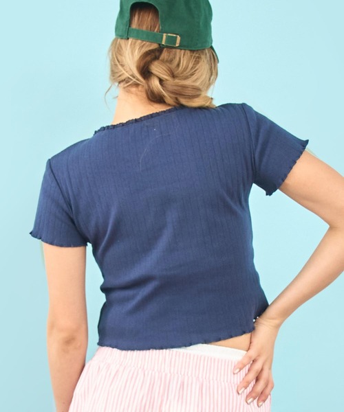 anap mimpi(アナップミンピ)の「アイレット コンパクト Tシャツ(Tシャツ/カットソー・レディース・ネイビー/アイボリー・F)」の16枚目の写真