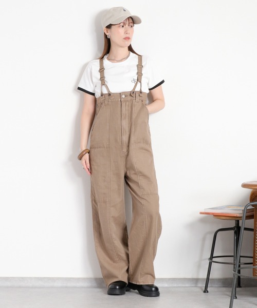 cepo（セポ）の「リネンミックス ワークデニムサロペット（サロペット/オーバーオール・レディース・ブルー系2/ワンウォッシュ/ブラウン・M/S）」の6枚目の写真