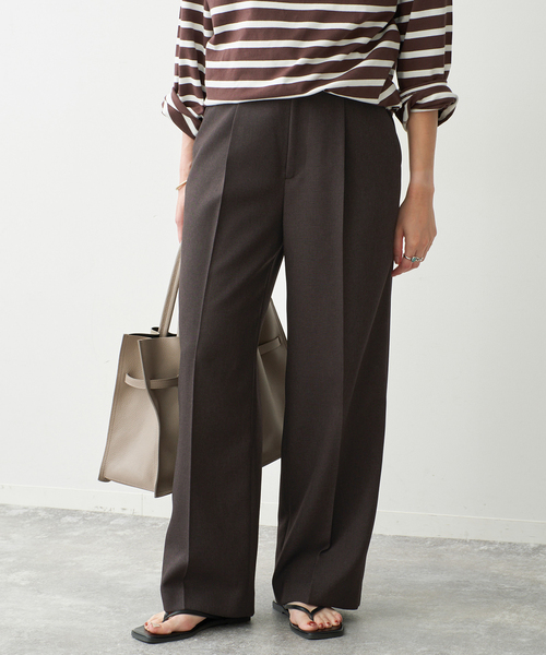 Spick & Span(スピックアンドスパン)の「《セットアップ可》メランジタックイージーパンツ(スラックス・レディース・ブラウン・38/36/34)」の1枚目の写真