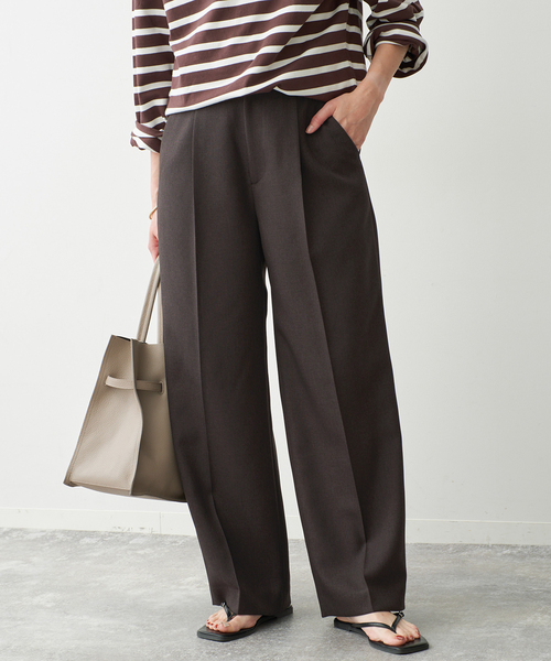 Spick & Span(スピックアンドスパン)の「《セットアップ可》メランジタックイージーパンツ(スラックス・レディース・ブラウン・38/36/34)」の2枚目の写真