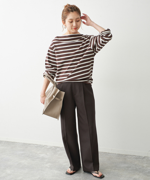 Spick & Span(スピックアンドスパン)の「《セットアップ可》メランジタックイージーパンツ(スラックス・レディース・ブラウン・38/36/34)」の5枚目の写真