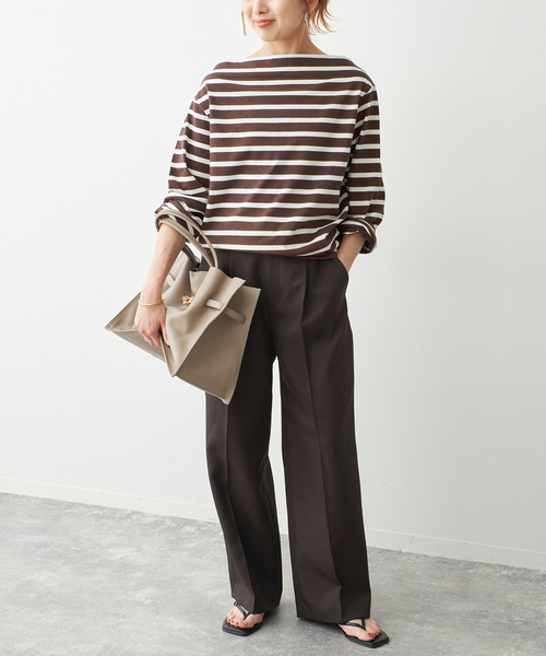 Spick & Span(スピックアンドスパン)の「《セットアップ可》メランジタックイージーパンツ(スラックス・レディース・ブラウン・38/36/34)」の6枚目の写真