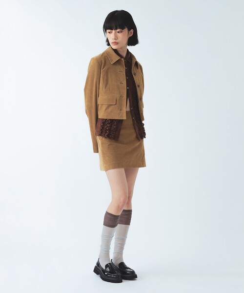Ray BEAMS（レイビームス）の「コーデュロイ ステンカラー ショート ジャケット（その他アウター・レディース・ブラック/カーキ・0/1）」の12枚目の写真