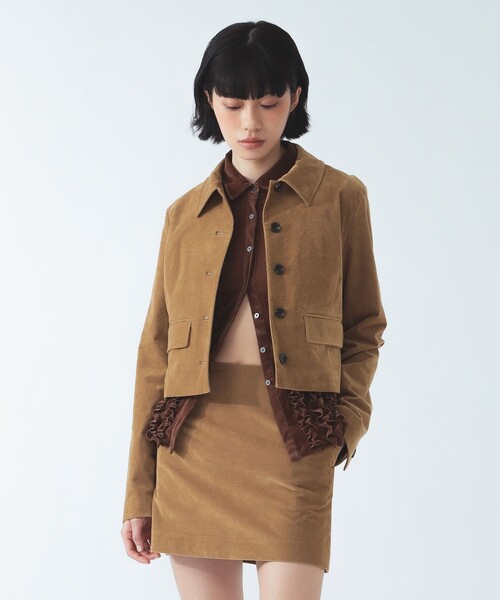 Ray BEAMS（レイビームス）の「コーデュロイ ステンカラー ショート ジャケット（その他アウター・レディース・ブラック/カーキ・0/1）」の14枚目の写真