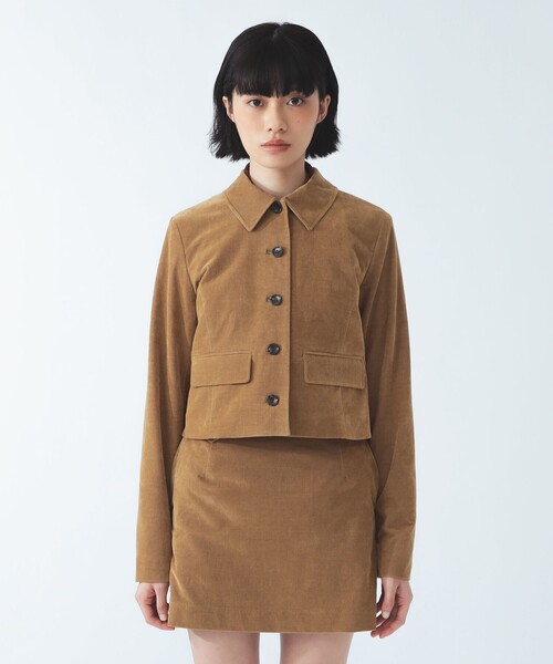 Ray BEAMS（レイビームス）の「コーデュロイ ステンカラー ショート ジャケット（その他アウター・レディース・ブラック/カーキ・0/1）」の15枚目の写真