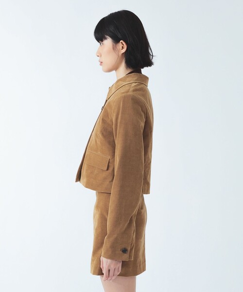 Ray BEAMS（レイビームス）の「コーデュロイ ステンカラー ショート ジャケット（その他アウター・レディース・ブラック/カーキ・0/1）」の16枚目の写真