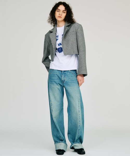 PRANK PROJECT（プランクプロジェクト）の「【2026Autumn Pre-Order】スタンドカラーテーラードショートジャケット / Stand Collar Tailored Short Jacket（テーラードジャケット・レディース・グレー/ブラウン/ブラック・FREE）」の7枚目の写真