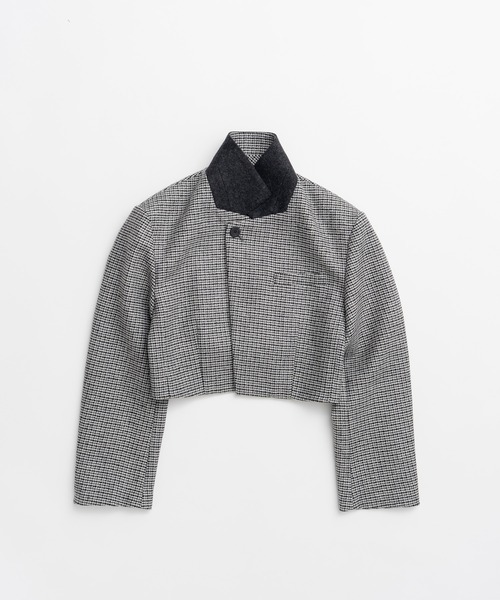 PRANK PROJECT（プランクプロジェクト）の「【2026Autumn Pre-Order】スタンドカラーテーラードショートジャケット / Stand Collar Tailored Short Jacket（テーラードジャケット・レディース・グレー/ブラウン/ブラック・FREE）」の18枚目の写真