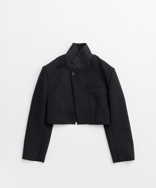 PRANK PROJECT（プランクプロジェクト）の「【2026Autumn Pre-Order】スタンドカラーテーラードショートジャケット / Stand Collar Tailored Short Jacket（テーラードジャケット・レディース・グレー/ブラウン/ブラック・FREE）」の20枚目の写真