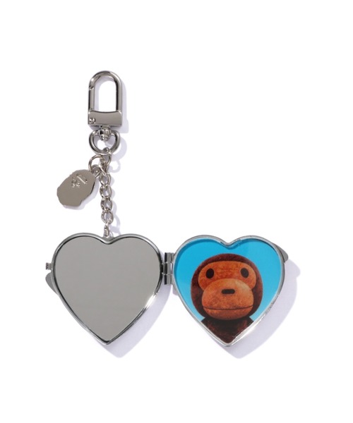 A BATHING APE(アベイシングエイプ)の「ABC CAMO HEART MIRROR MILO CHARM(キーホルダー・レディース・ピンク/グリーン・FREE)」の5枚目の写真