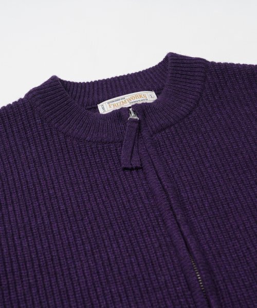 FRIZMWORKS(フリズムワークス)の「WOOL DECK ZIP UP CARDIGAN _ PURPLE(カーディガン/ボレロ・レディース・その他・LARGE)」の3枚目の写真