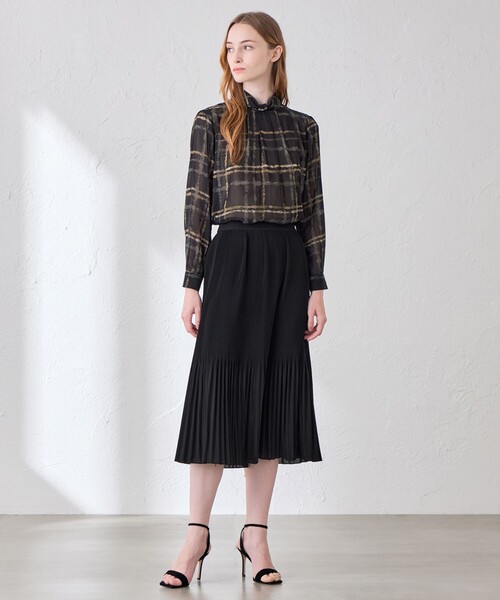 MACKINTOSH LONDON(マッキントッシュ ロンドン)の「フィネスボイルプリーツスカート(スカート・レディース・ベージュ系その他/ブラック・36/38)」の3枚目の写真