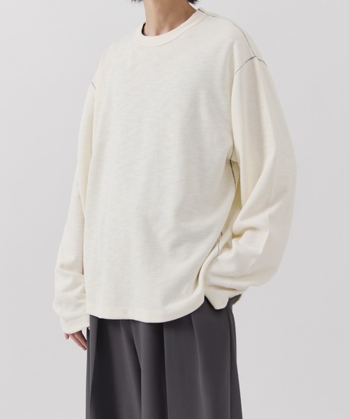 Lui's(ルイス)の「スラブクルーネックロンT(Tシャツ/カットソー・メンズ・グレー/ホワイト/ブラック・FREE)」の22枚目の写真
