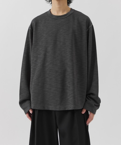 Lui's(ルイス)の「スラブクルーネックロンT(Tシャツ/カットソー・メンズ・グレー/ホワイト/ブラック・FREE)」の13枚目の写真