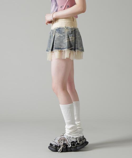 L.H.P(エルエイチピー)の「MAVYTH/メヴィス/DENIM PLEATS MINI SKIRT(スカート・レディース・その他4・M/L)」の2枚目の写真