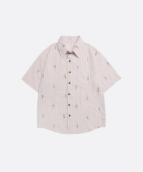 U:UME(ユーム)の「Retro Floral Embroidery Shirt(シャツ/ブラウス・メンズ・イエロー/ピンク・MEDIUM/LARGE/X-LARGE)」の2枚目の写真