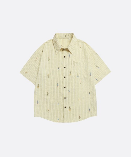 U:UME(ユーム)の「Retro Floral Embroidery Shirt(シャツ/ブラウス・メンズ・イエロー/ピンク・MEDIUM/LARGE/X-LARGE)」の1枚目の写真