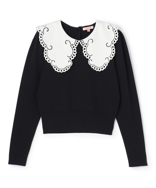 TOCCA(トッカ)の「BIG COLLAR DREAM ニット(ニット/セーター・レディース・ブラック系/アイボリー系・SMALL/MEDIUM)」の14枚目の写真
