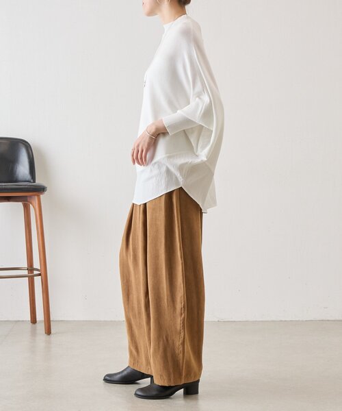BEARDSLEY(ビアズリー)の「《8/19(水)12:00予約開始》フェイクスエードバレルパンツ(その他パンツ・レディース・グレー/キャメル・0/1/2)」の12枚目の写真