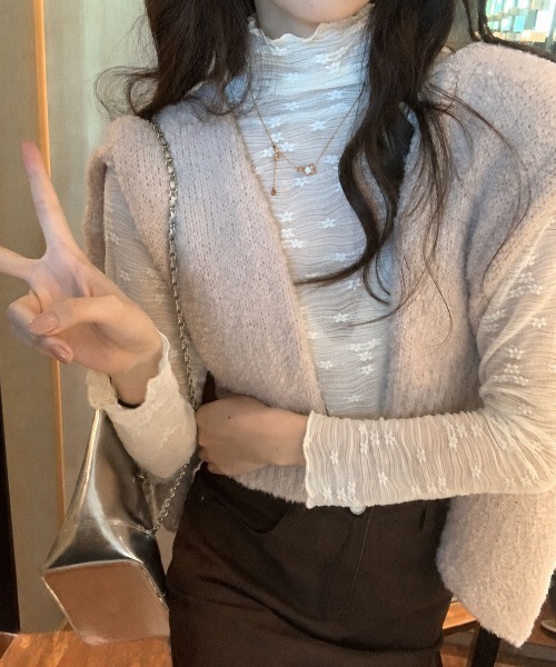 MONO8(モノハチ)の「レースレイヤード着ロングTシャツ(Tシャツ/カットソー・レディース・ホワイト系その他/オフホワイト/アイボリー/ブラック/ホワイト系その他2・M)」の10枚目の写真