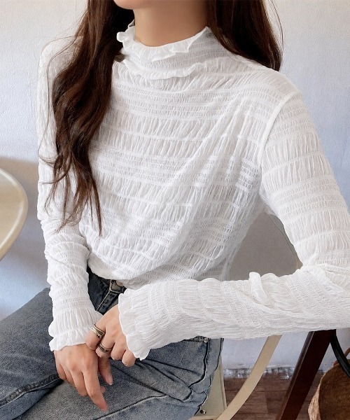 MONO8(モノハチ)の「レースレイヤード着ロングTシャツ(Tシャツ/カットソー・レディース・ホワイト系その他/オフホワイト/アイボリー/ブラック/ホワイト系その他2・M)」の12枚目の写真