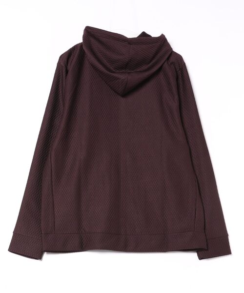TAKA-Q(タカキュー)の「フルジップ パーカー メンズ 長袖 ストレッチ ハニカム ジャガード フーディー(パーカー・メンズ・ネイビー/グレー系その他2/ライトグレー/ボルドー・X-LARGE/MEDIUM/LARGE)」の5枚目の写真