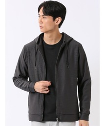 TAKA-Q（タカキュー）の「フルジップ パーカー メンズ 長袖 ストレッチ ハニカム ジャガード フーディー（パーカー）」