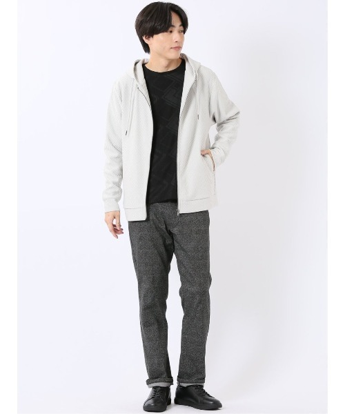 TAKA-Q(タカキュー)の「フルジップ パーカー メンズ 長袖 ストレッチ ハニカム ジャガード フーディー(パーカー・メンズ・ネイビー/グレー系その他2/ライトグレー/ボルドー・X-LARGE/MEDIUM/LARGE)」の21枚目の写真