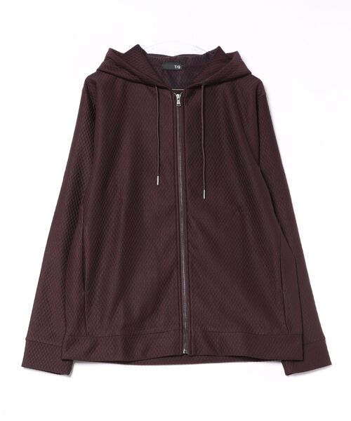 TAKA-Q(タカキュー)の「フルジップ パーカー メンズ 長袖 ストレッチ ハニカム ジャガード フーディー(パーカー・メンズ・ネイビー/グレー系その他2/ライトグレー/ボルドー・X-LARGE/MEDIUM/LARGE)」の17枚目の写真