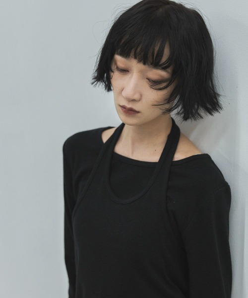 feepur(フェピュール)の「ホルターレイヤードセットロンTee(Tシャツ/カットソー・レディース・アイボリー/ブラック・MEDIUM)」の6枚目の写真