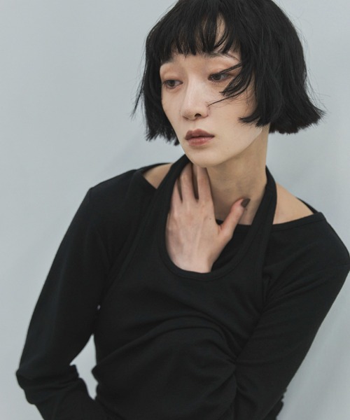 feepur(フェピュール)の「ホルターレイヤードセットロンTee(Tシャツ/カットソー・レディース・アイボリー/ブラック・MEDIUM)」の9枚目の写真
