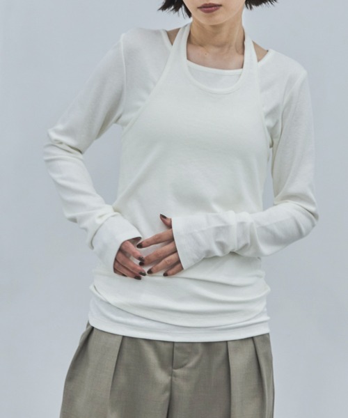 feepur(フェピュール)の「ホルターレイヤードセットロンTee(Tシャツ/カットソー・レディース・アイボリー/ブラック・MEDIUM)」の20枚目の写真