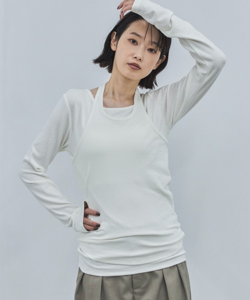 feepur(フェピュール)の「ホルターレイヤードセットロンTee(Tシャツ/カットソー・レディース・アイボリー/ブラック・MEDIUM)」の21枚目の写真