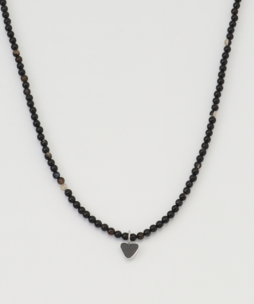 FRAMeWORK(フレームワーク)の「PREEK/プリーク HOW RAW HEARTCHARM ROUND STONE NEC(ネックレス・レディース・グレー/ブラック・FREE)」の1枚目の写真