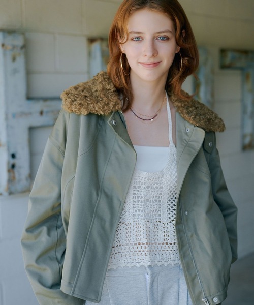 BAYFLOW(ベイフロー)の「プードルファーショートブルゾン(ブルゾン・レディース・ブラック/カーキ・SMALL/MEDIUM)」の17枚目の写真