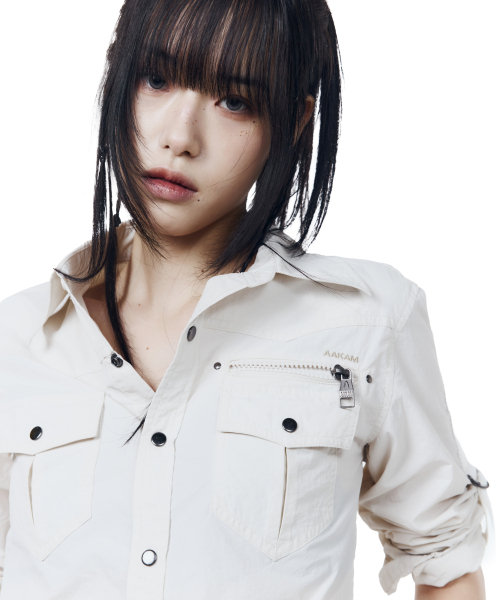 AAKAM（アーカム）の「Roll-Up Nylon Safari Shirts (Light Beige)（シャツ/ブラウス・レディース・その他・1/2）」の7枚目の写真
