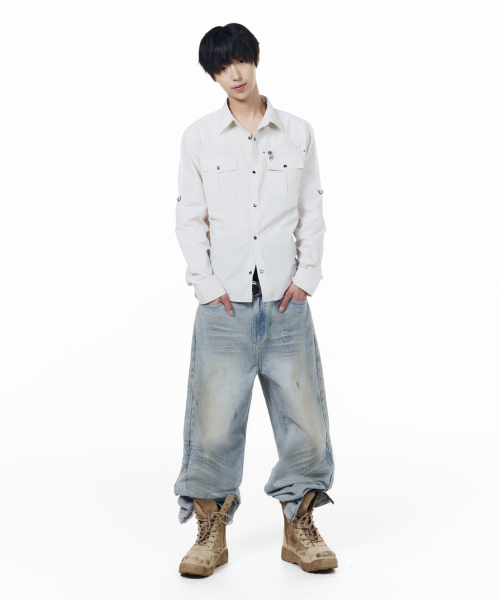 AAKAM（アーカム）の「Roll-Up Nylon Safari Shirts (Light Beige)（シャツ/ブラウス・レディース・その他・1/2）」の8枚目の写真