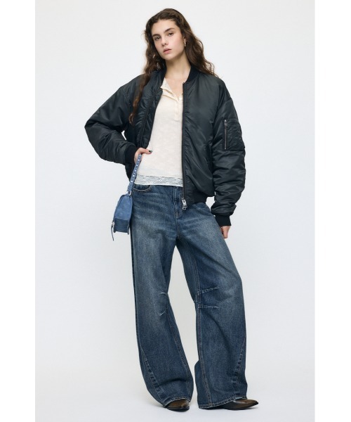 MOUSSY（マウジー）の「ES HENRY NECK LACE トップス（Tシャツ/カットソー・レディース・ライトブルー/ブラウン/ブラック/ホワイト・1/2）」の11枚目の写真